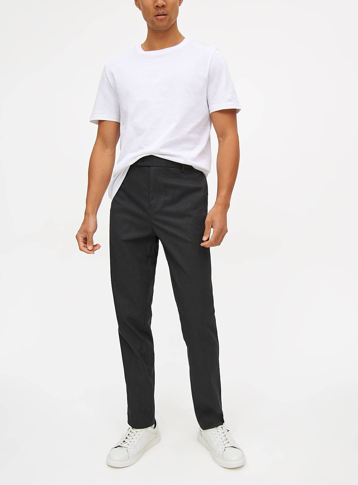 Grey Slim Fit Smart Trousers W30 L31 - Image 2