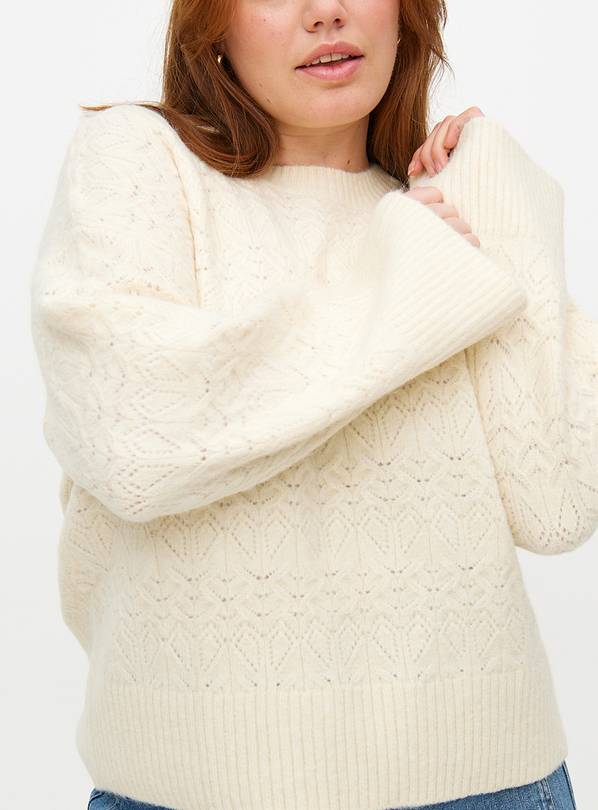 Cream Pointelle Knitted Jumper 8