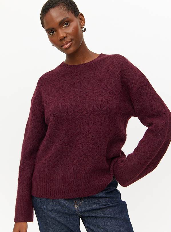 Purple Pointelle Knitted Jumper 22