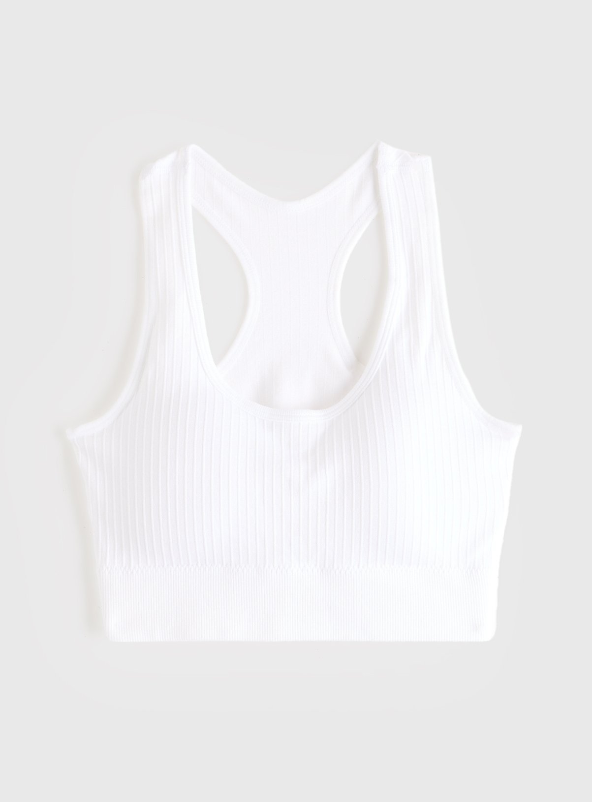 White Ribbed Seamless Padded Bralette XL - Image 2 thumbnail