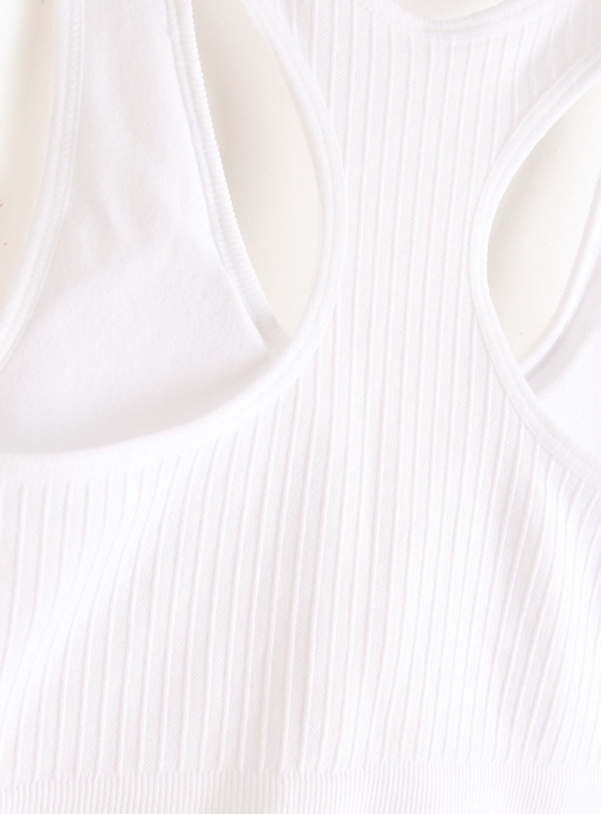White Ribbed Seamless Padded Bralette XL - Image 5 thumbnail