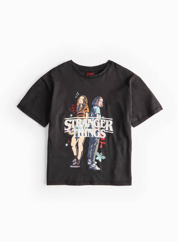 Stranger Things Black Graphic Print T-Shirt 9 years