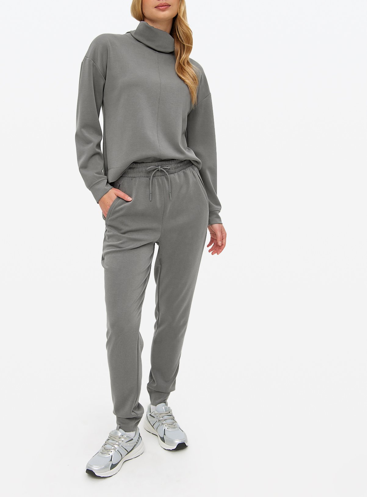 Grey Tapered Leg Co-ord Joggers L - Image 2 thumbnail