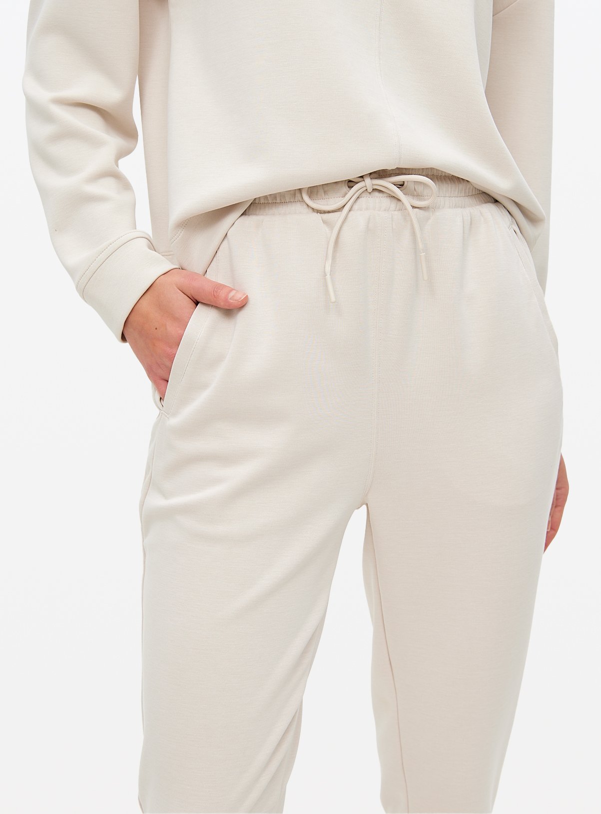 Cream Tapered Leg Co-ord Joggers M - Image 3 thumbnail