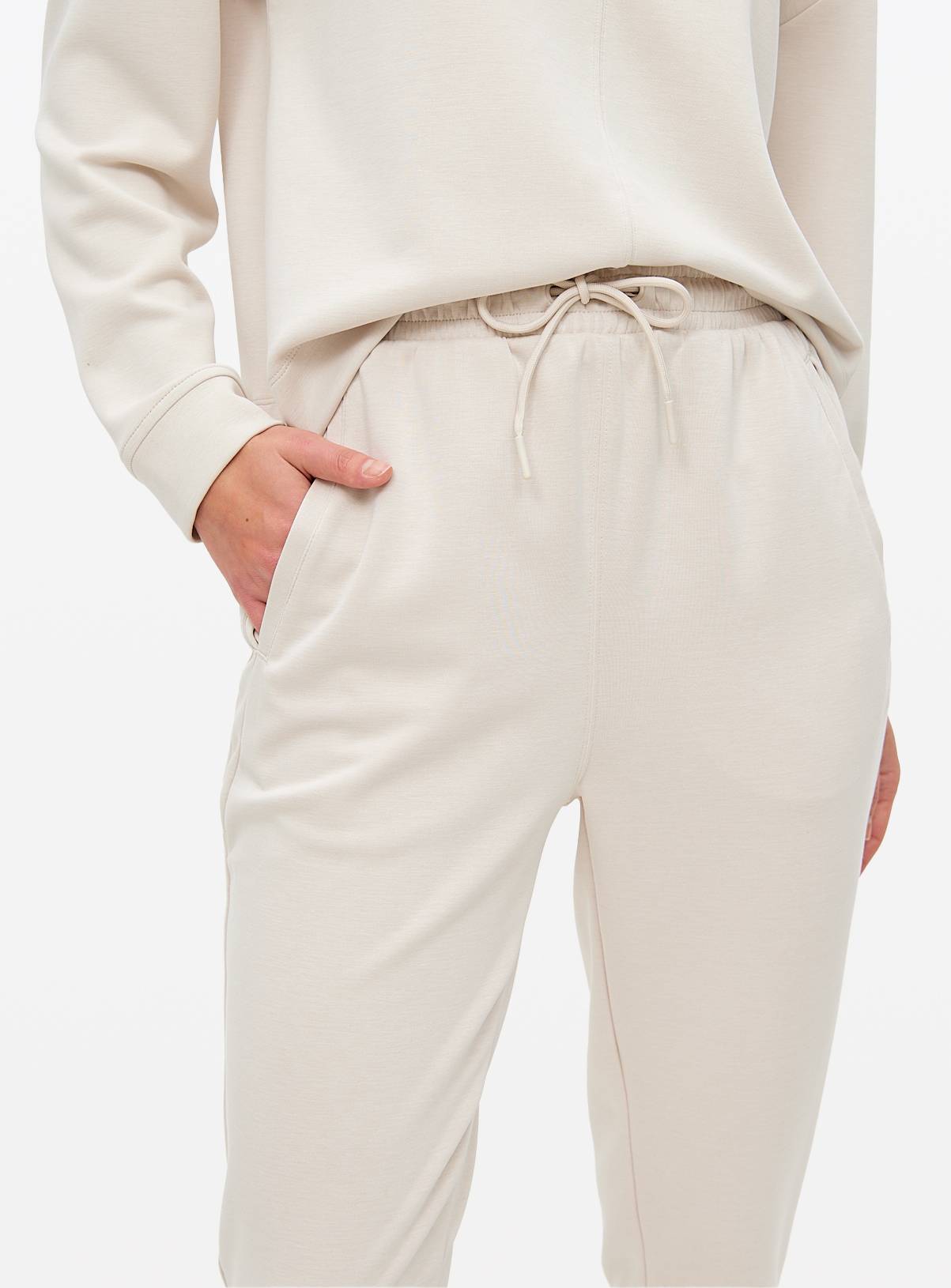 Cream Tapered Leg Co-ord Joggers M - Image 3