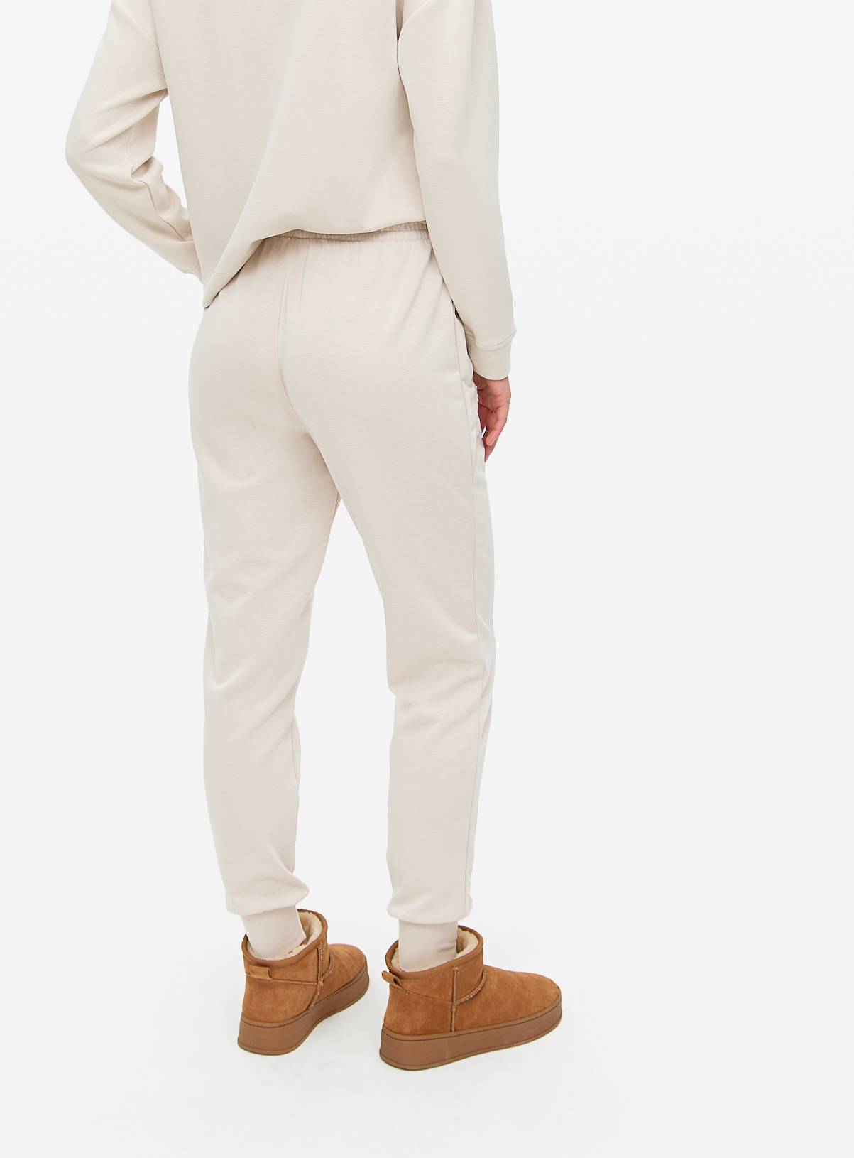 Cream Tapered Leg Co-ord Joggers M - Image 4