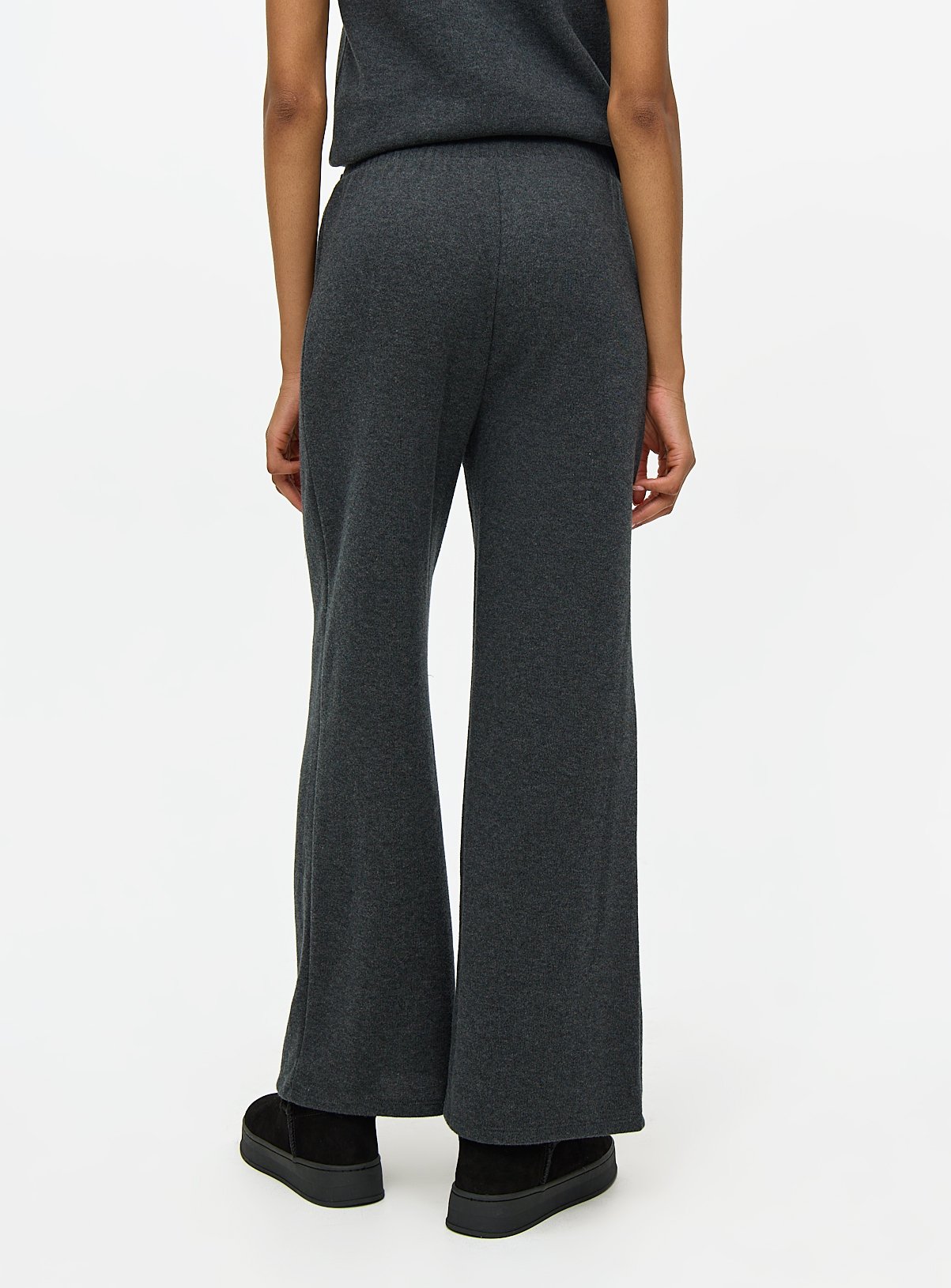 Charcoal Grey Coord Wide Leg Trousers L - Image 4 thumbnail