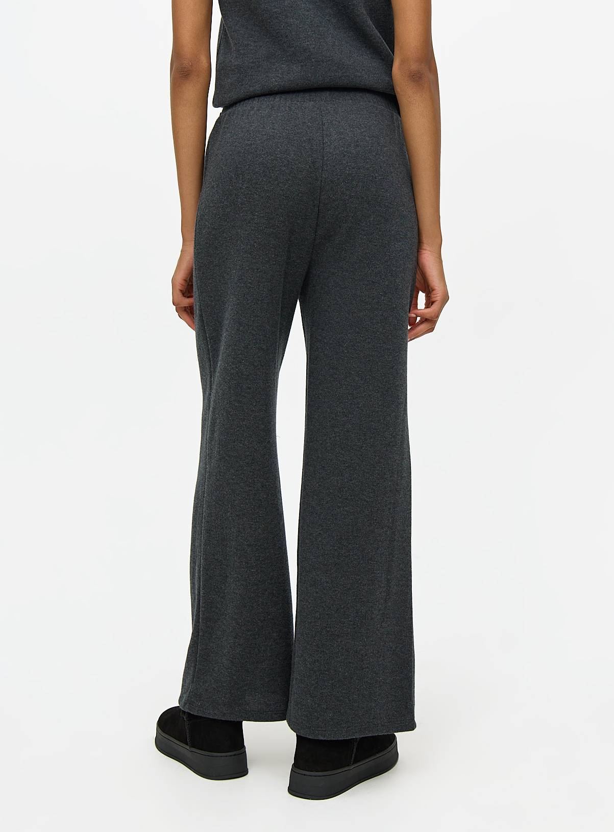 Charcoal Grey Coord Wide Leg Trousers L - Image 4