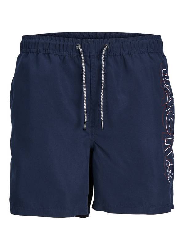 JACK & JONES JUNIOR Fiji Double Logo Swim Short Junior Navy Blazer 12 years