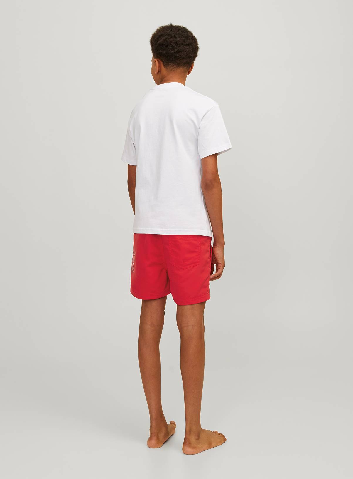 JACK & JONES JUNIOR Fiji Double Logo Swim Short Junior True Red 12 years - Image 2