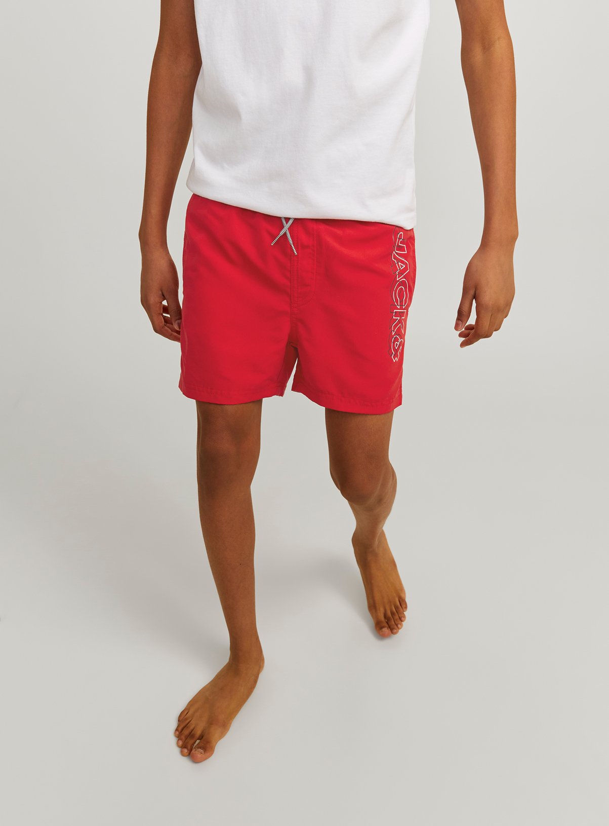 JACK & JONES JUNIOR Fiji Double Logo Swim Short Junior True Red 12 years - Image 4 thumbnail