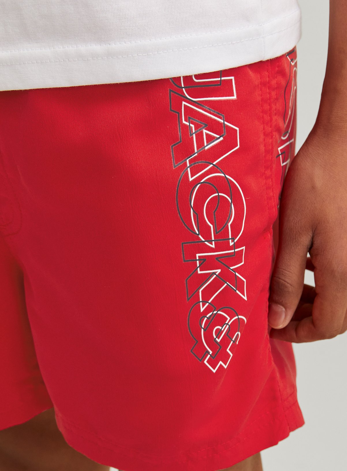JACK & JONES JUNIOR Fiji Double Logo Swim Short Junior True Red 12 years - Image 5 thumbnail