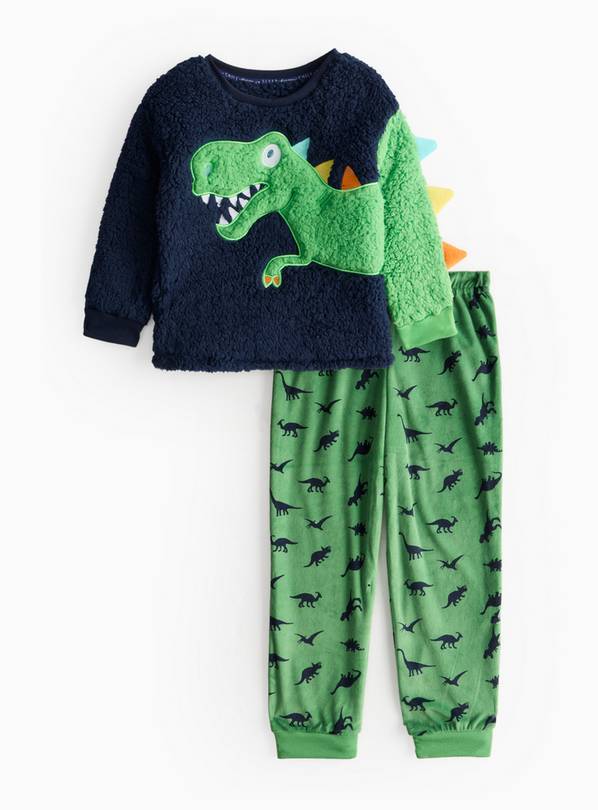 Novelty Dinosaur Print Fleece Pyjama Set 1.5-2 years