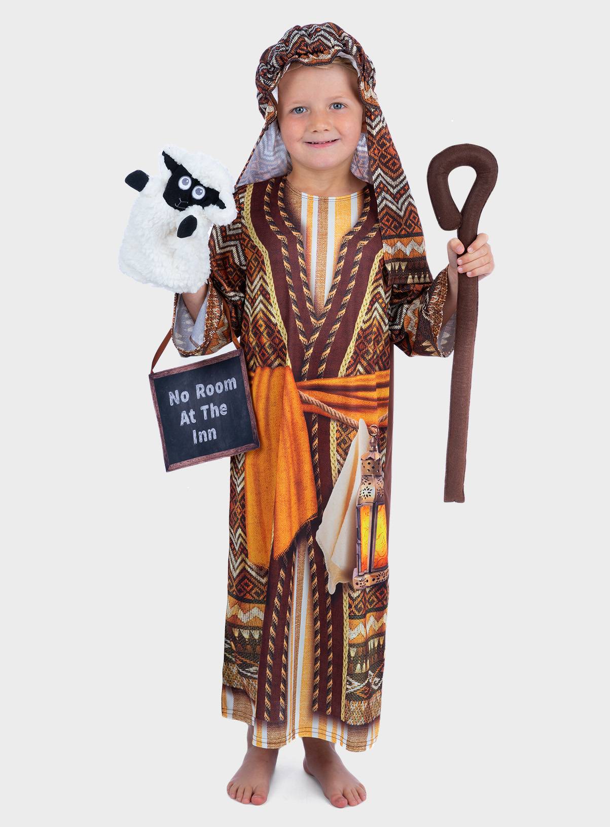 Nativity Christmas Fancy Dress Shepherd Or Inn Keeper Costume 3-4 Years - Image 1