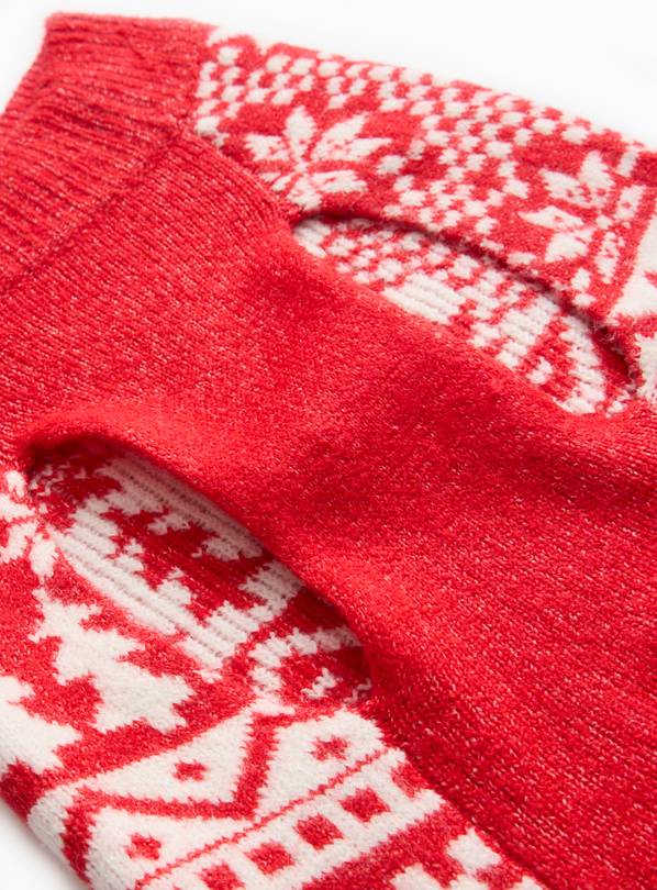 Buy Red Snowflake Print Knitted Dog Jumper L Christmas jumpers Argos