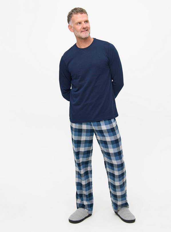 Navy Blue & Buffalo Check Pyjama Set S