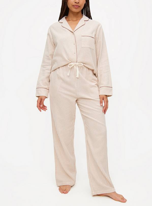 Neutral Stripe Coord Traditional Pyjama Bottoms 12