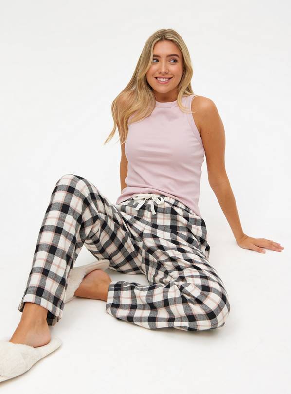 Buy Neutral Checked Pyjama Bottoms 10 Pyjamas Tu