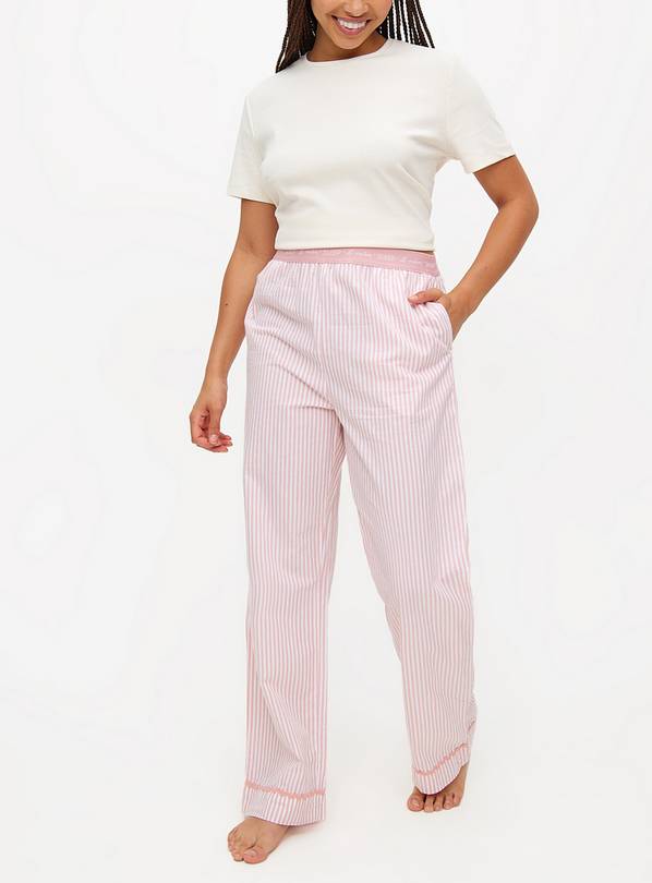 Pink Pinstripe Pyjama Bottoms  8