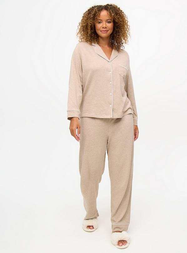 Oatmeal Marl Modal Blend Traditional Pyjamas L