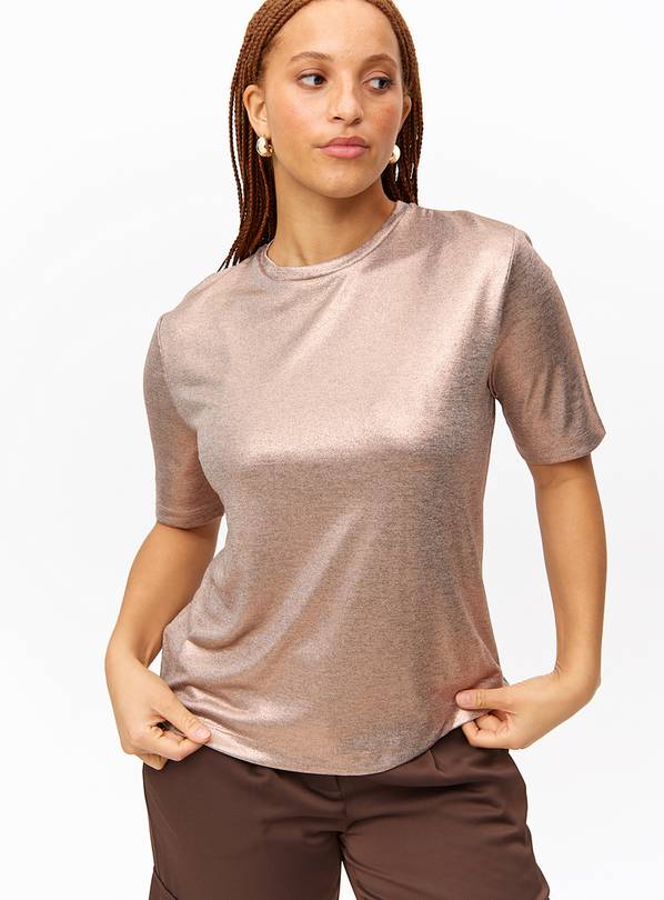Copper Foil Metallic Short Sleeve T-Shirt 8