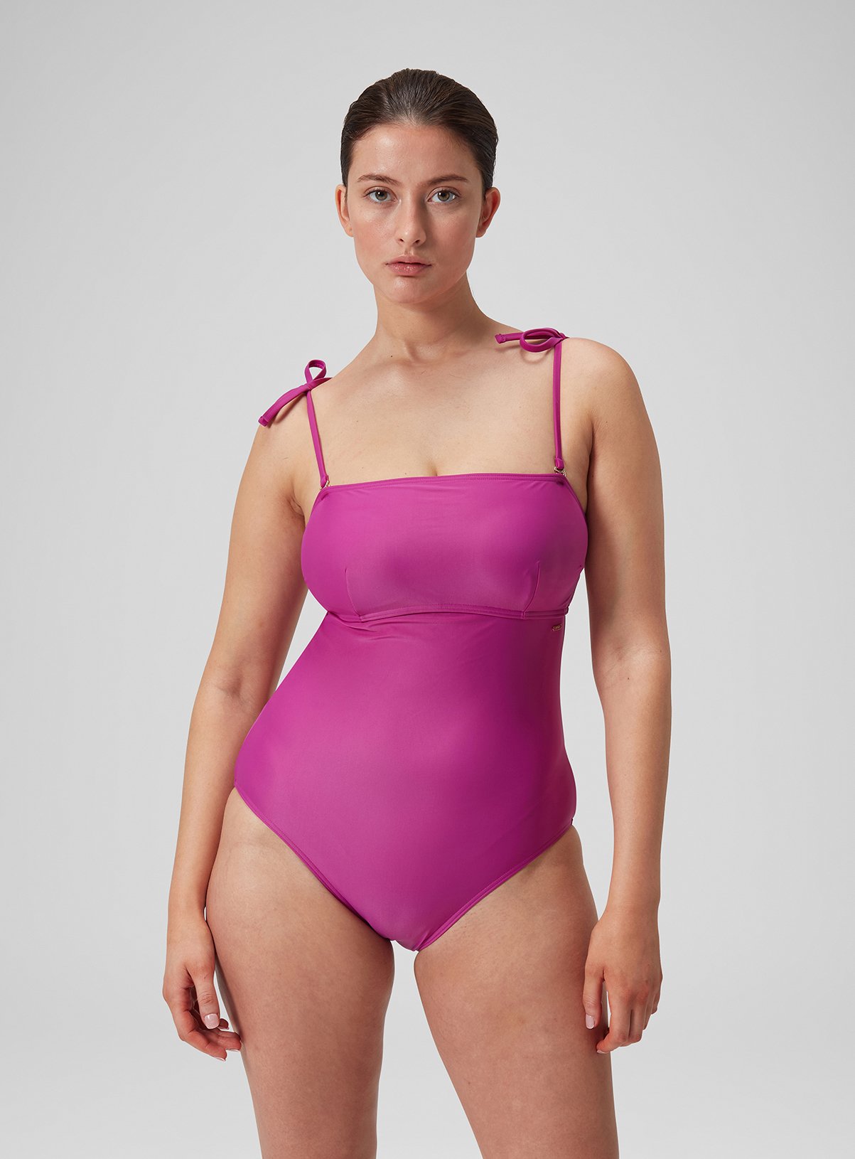 Red SPEEDO Womens Shaping Bandeau Swimsuit