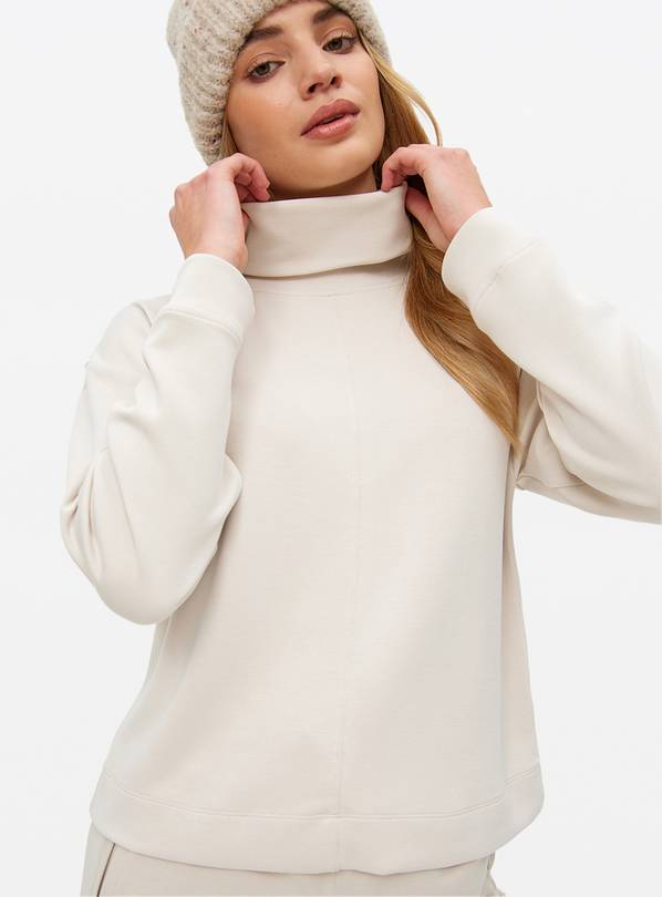 Cream Cowl Neck Sweatshirt S