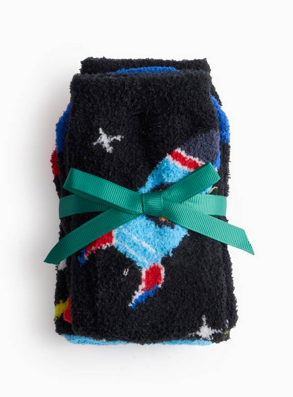 Space Pizza Printed Cosy Socks 2 4-6.5