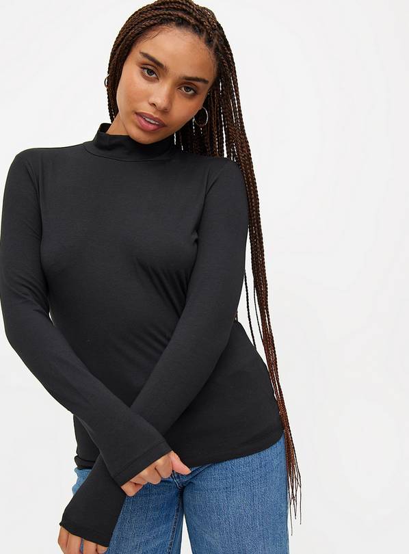 Black Modal High Neck Top 24