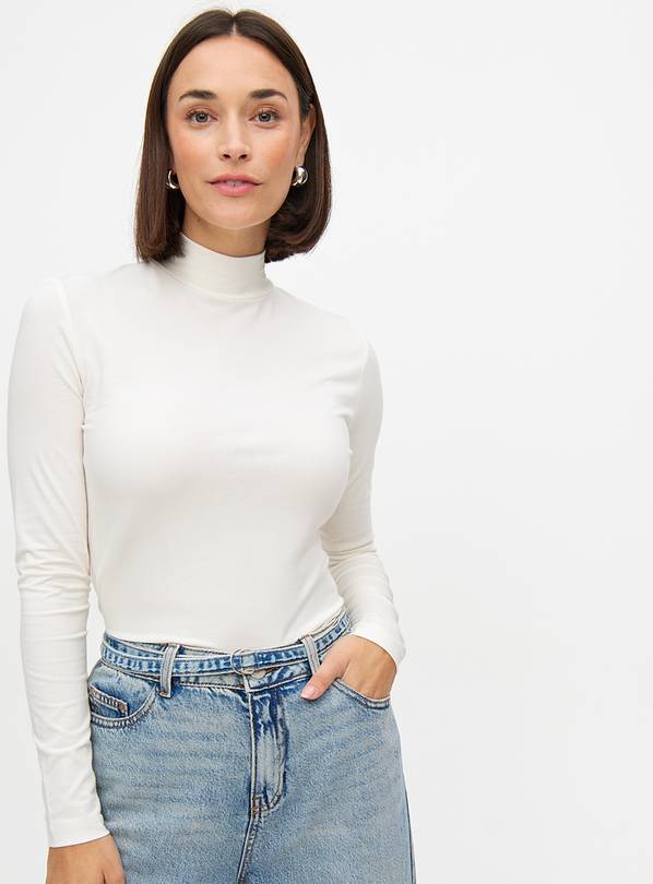 Cream Modal High Neck Top 18