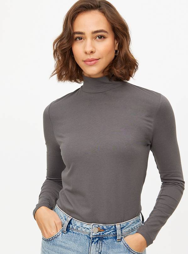 Grey Modal High Neck Top 26