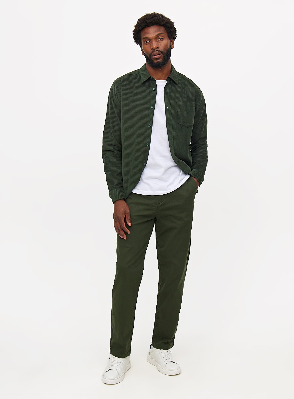 Khaki Straight Leg Chino Trousers 44L - Image 2 thumbnail