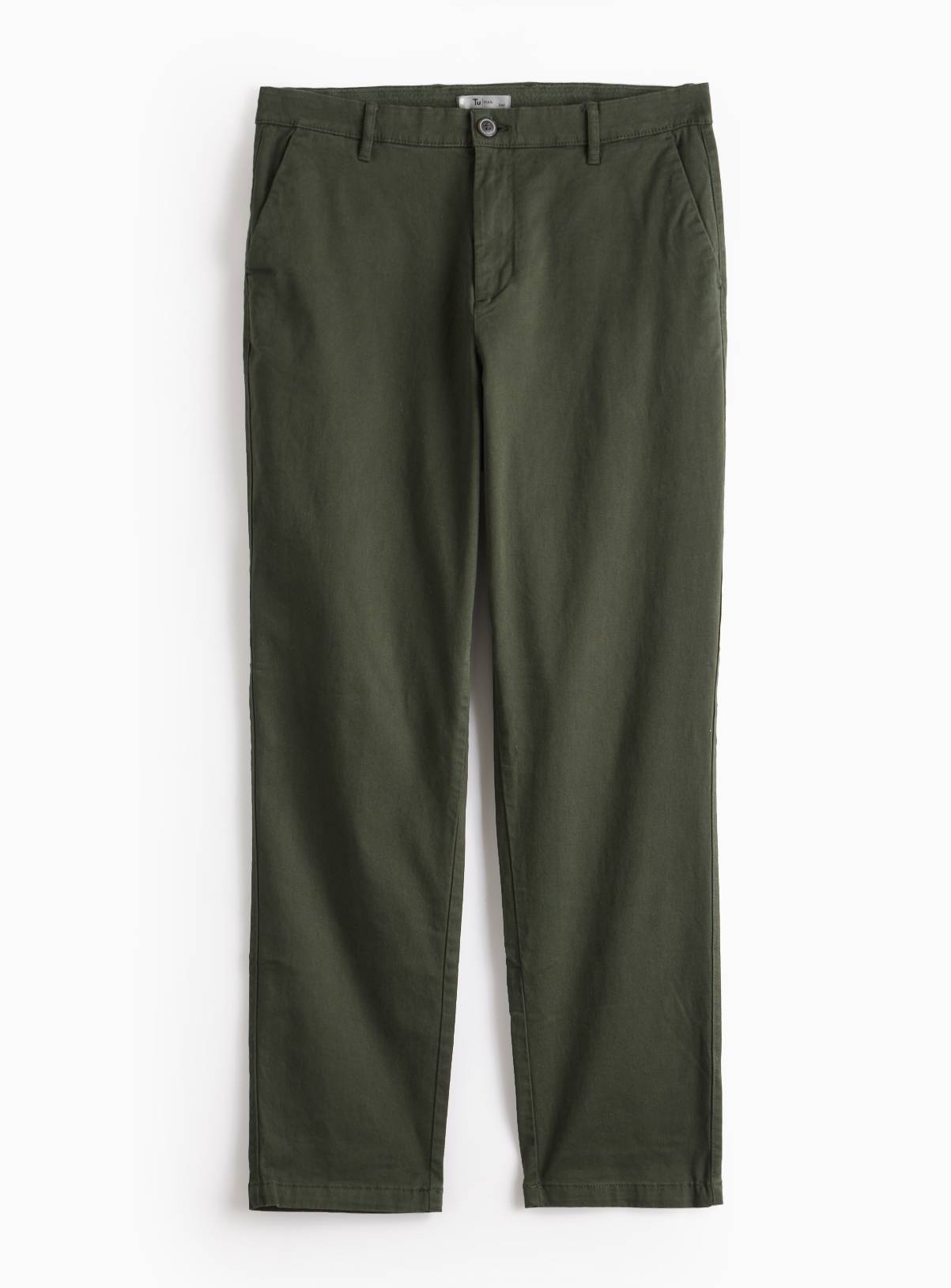 Khaki Straight Leg Chino Trousers 44L - Image 3