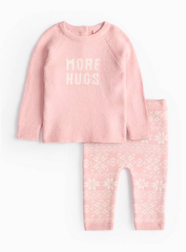 Pink Knitted Jumper & Leggings Set 3-6 months