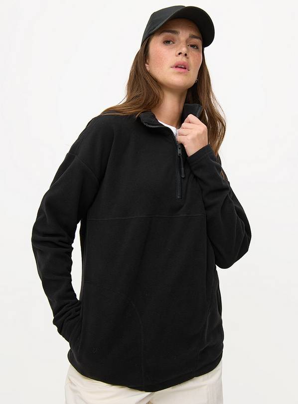 Black Half Zip Micro Fleece Jacket  L