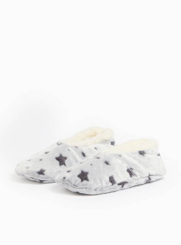 Grey Burnout Star Print Slipper Socks 6-8