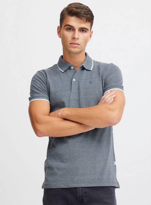 CASUAL FRIDAY CFTRISTAN Navy Pique Polo Shirt M