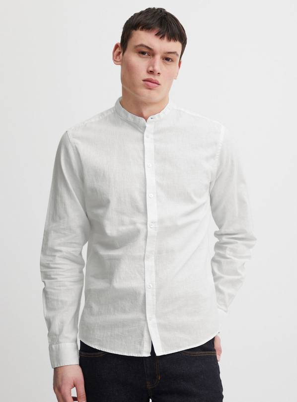 CASUAL FRIDAY CFANTON White Linen Long Sleeve Shirt S