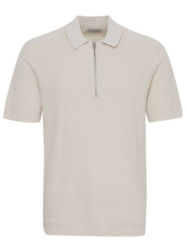 CASUAL FRIDAY Stone Knitted Polo Shirt S