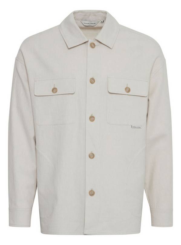 CASUAL FRIDAY Sand Linen Over Shirt M