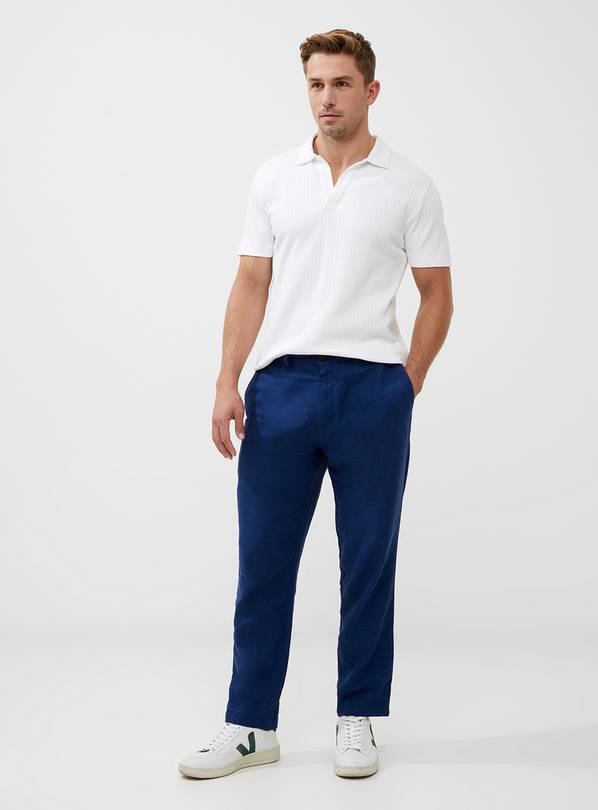 FRENCH CONNECTION Linen Blend Trouser Navy 36