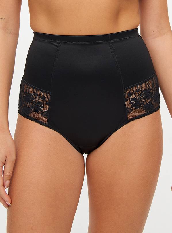 Smoothform™  Black Firm-Control Lace Full Knickers  10