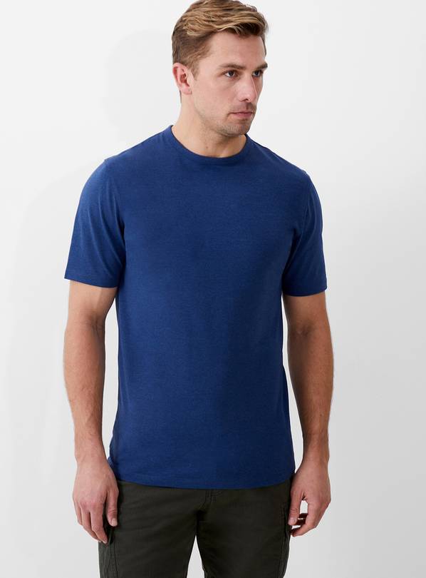 FRENCH CONNECTION Short Sleeve Stretch T Shirt Navy L