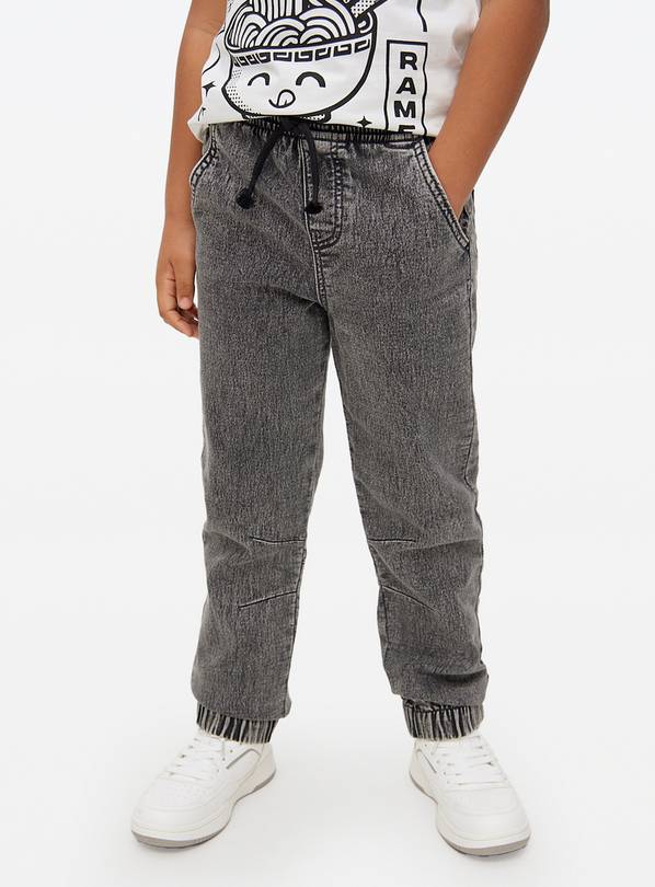 Grey Cuffed Loopback Jeans  8 years