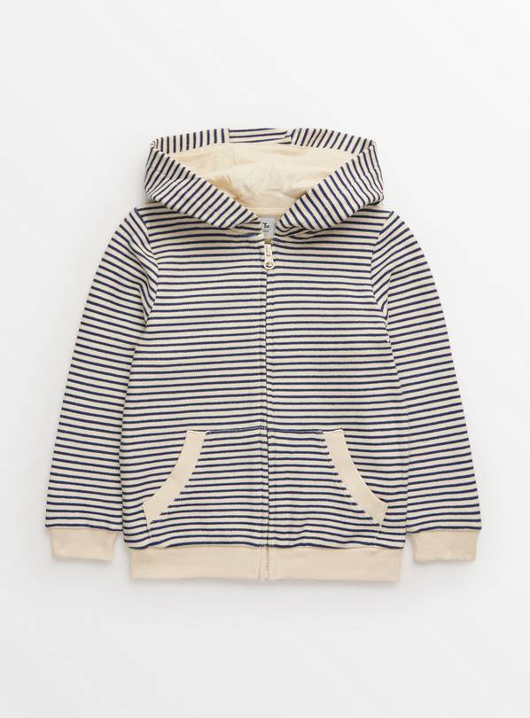 Blue Textured Zip-Through Hoodie 1-2 years