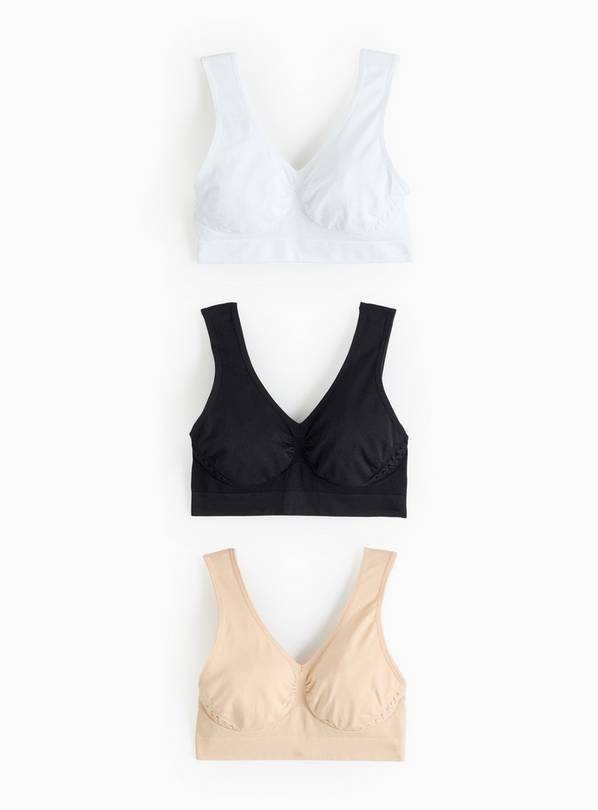 Seamless Non-Wired Crop Top 3 Pack XXXL