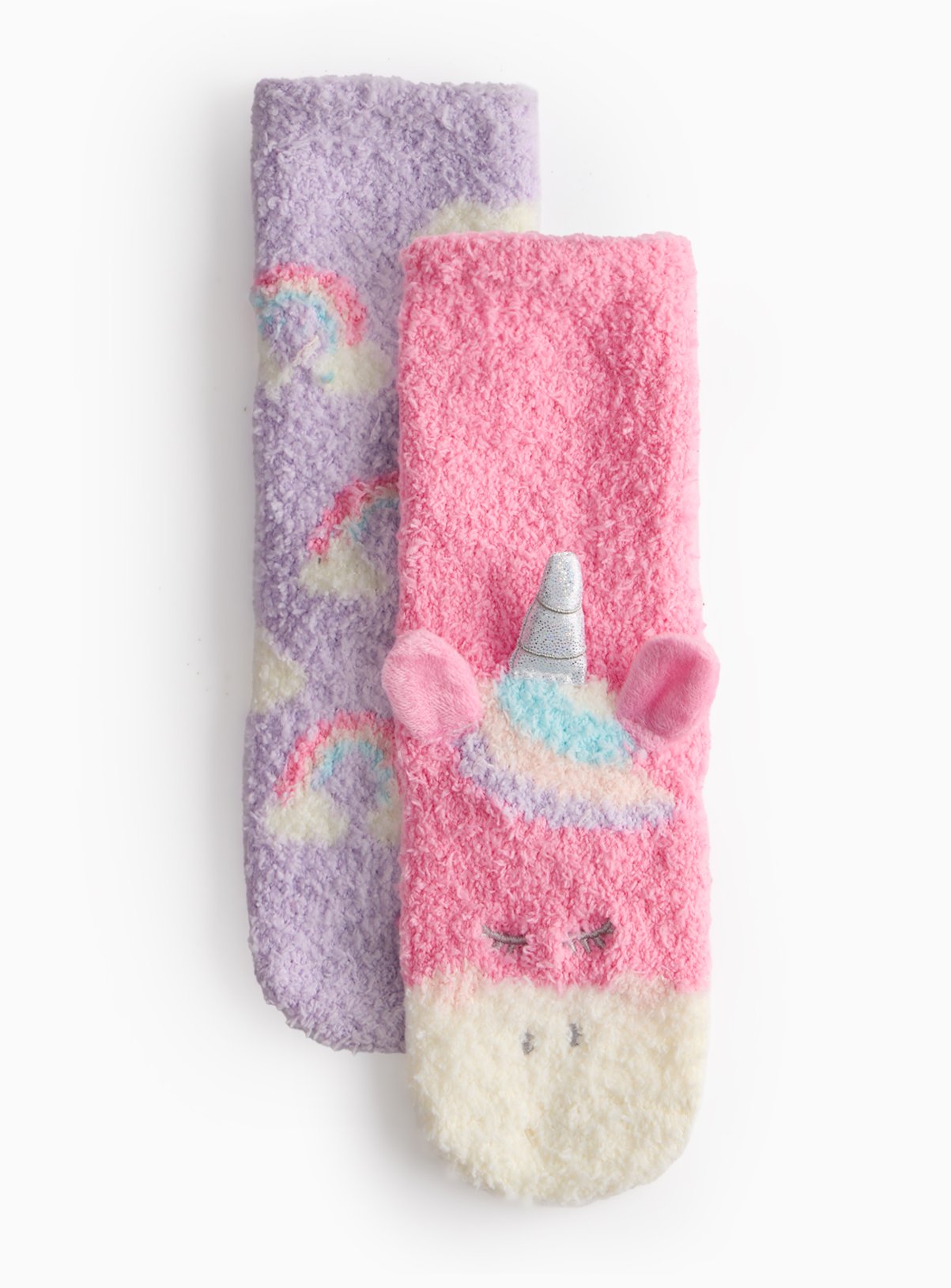 Rainbow & Unicorn Cosy Socks 2 Pack 9-12