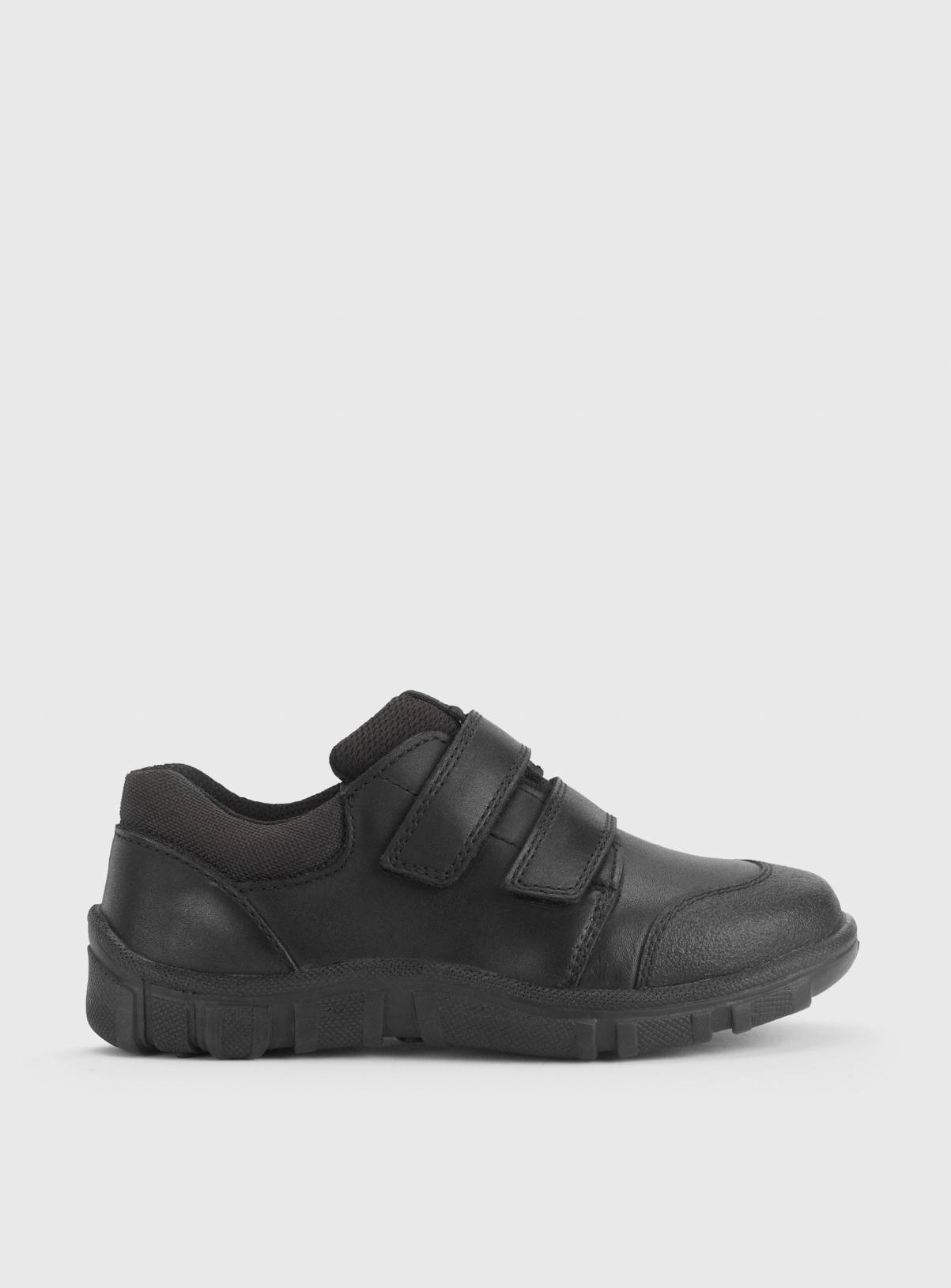 START-RITE Topic Black Leather Dual Fit Rip Tape School Shoes 1 - Image 1