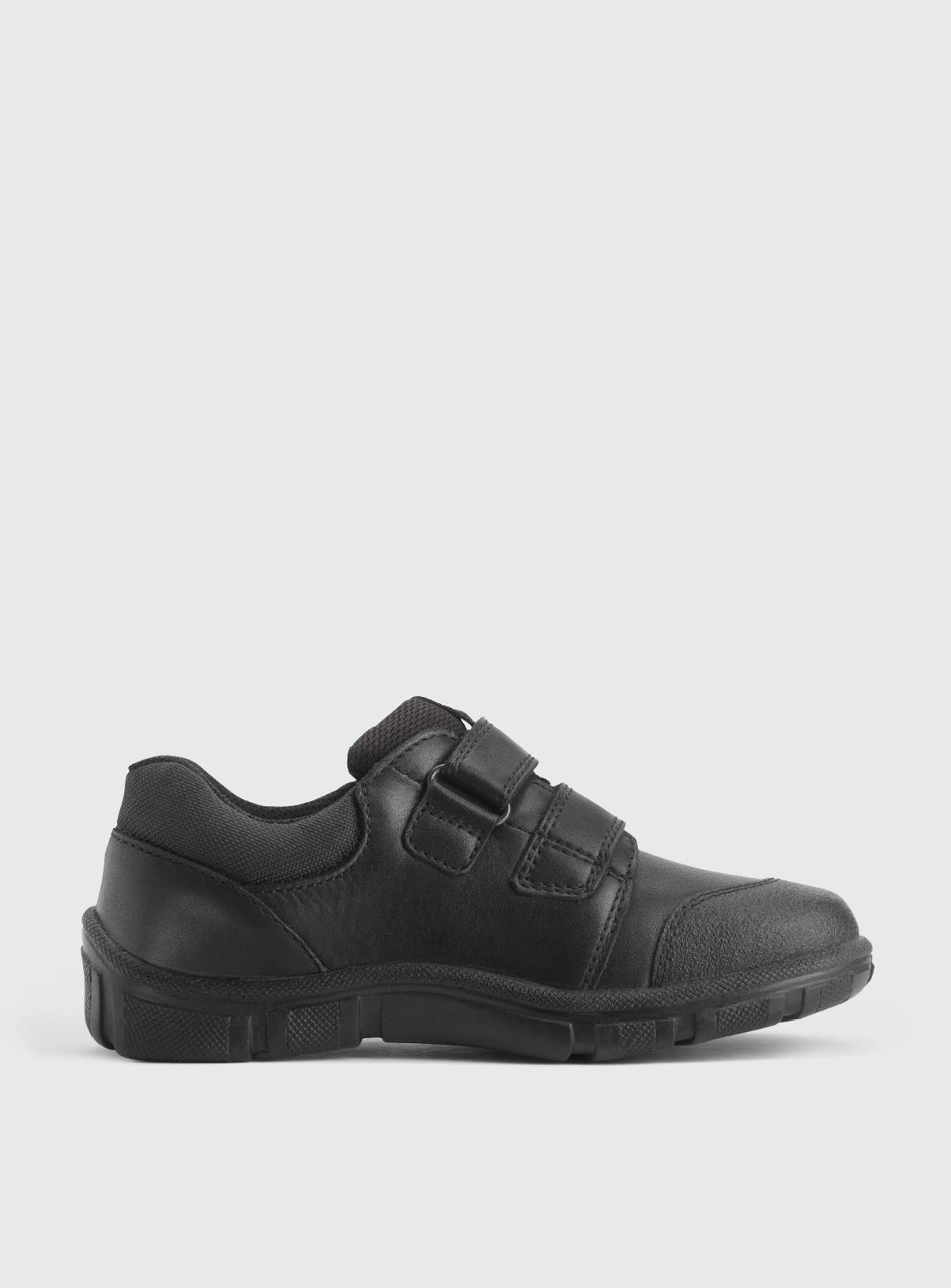 START-RITE Topic Black Leather Dual Fit Rip Tape School Shoes 1 - Image 4