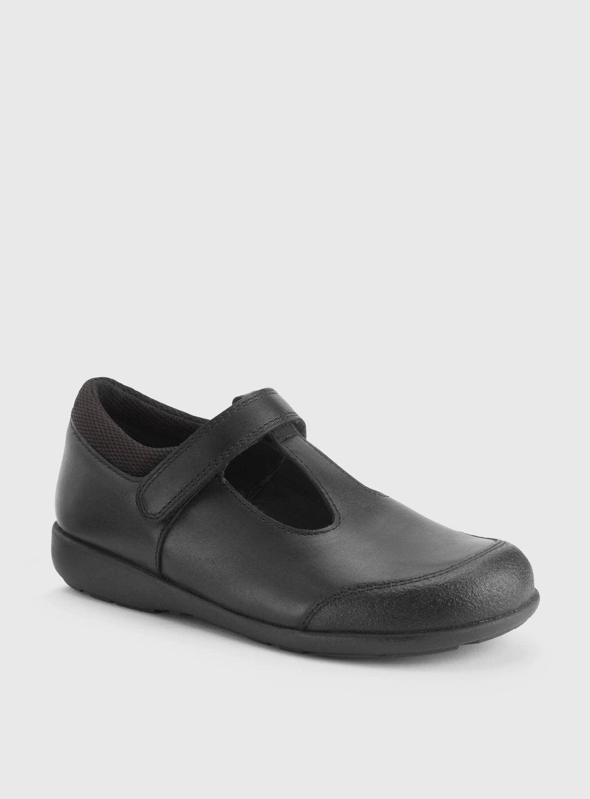 START-RITE Globe Black Leather Dual Fit T Bar School Shoes 10 Infant - Image 3